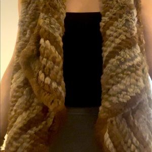Rabbit Fur Multi Tone brown vest.